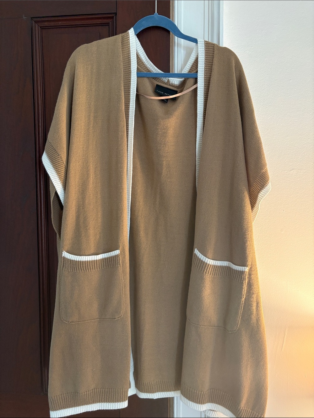 Lane Bryant Camel Cardigan with White Trim